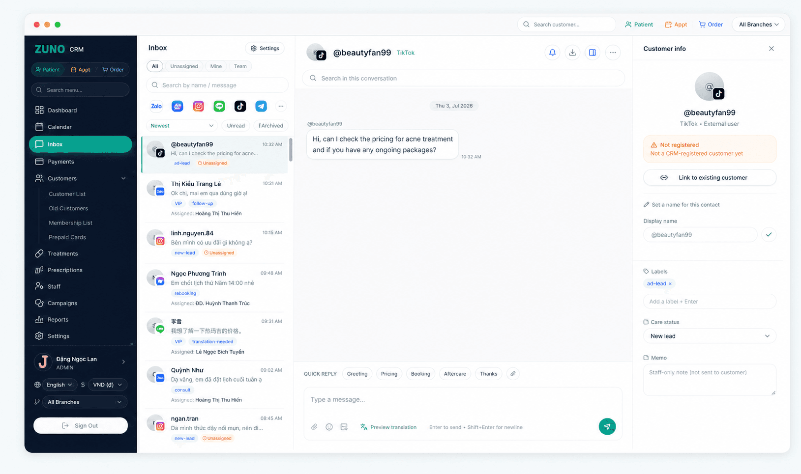 Omni-channel Inbox